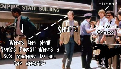 Also, notice Nichelle Nichols standing next to Gene Shalit and the kid who is really proud of his movie cameo Shaft!